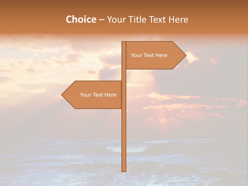 Surrealistic Sunset Seascape. Beautiful Background PowerPoint Template