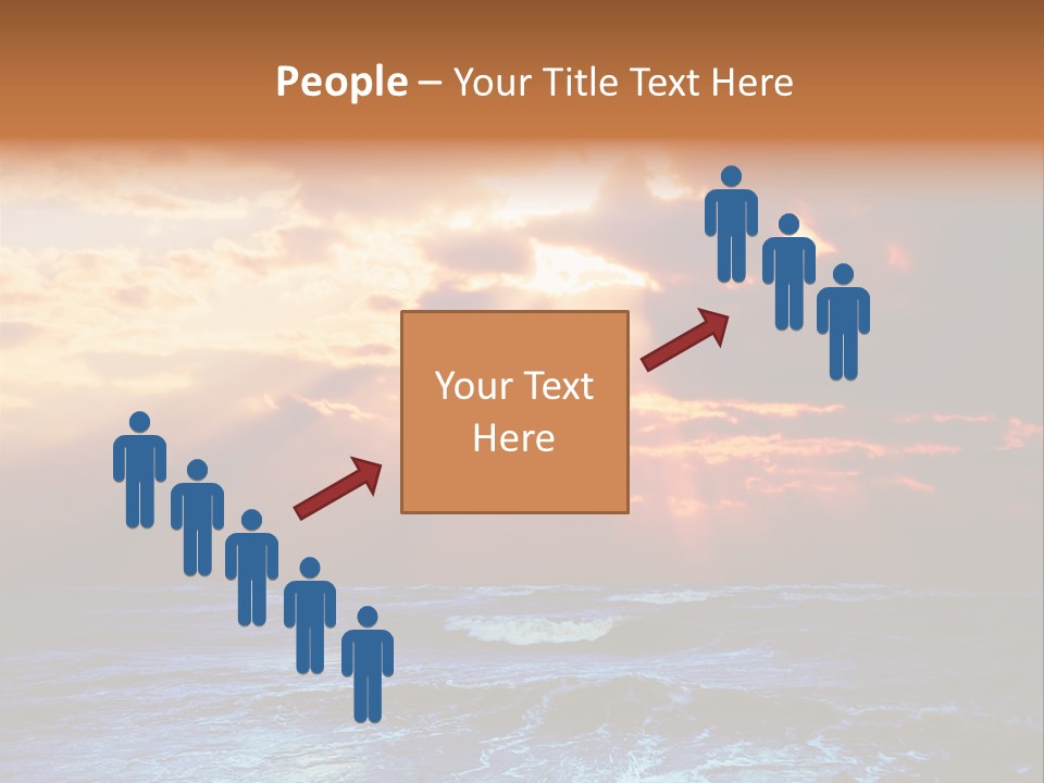 Surrealistic Sunset Seascape. Beautiful Background PowerPoint Template