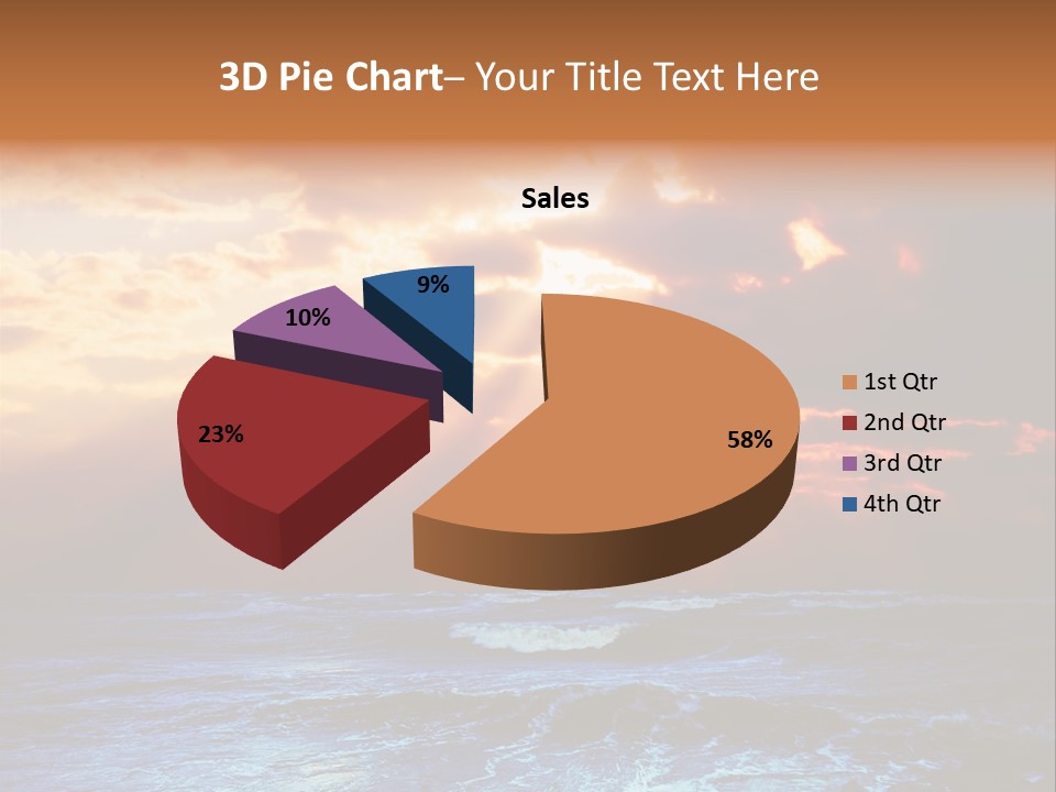Surrealistic Sunset Seascape. Beautiful Background PowerPoint Template