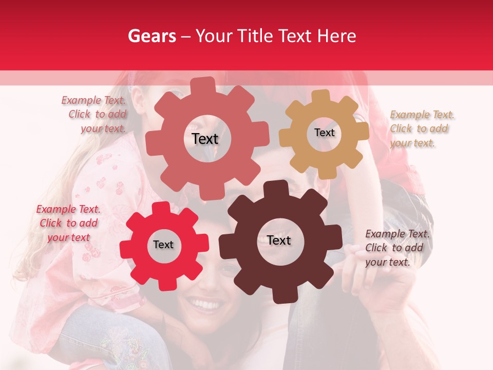 Parents Giving Children Piggyback Rides Outdoors PowerPoint Template