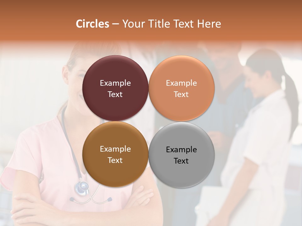 Smiling Nurse With Doctors In The Background PowerPoint Template