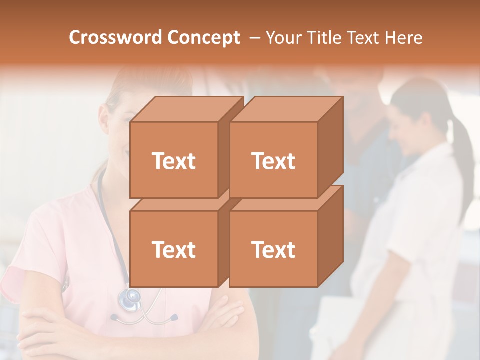 Smiling Nurse With Doctors In The Background PowerPoint Template