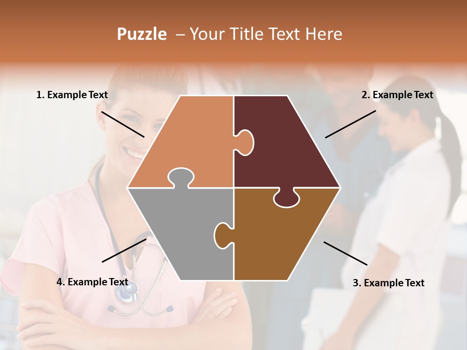 Smiling Nurse With Doctors In The Background PowerPoint Template