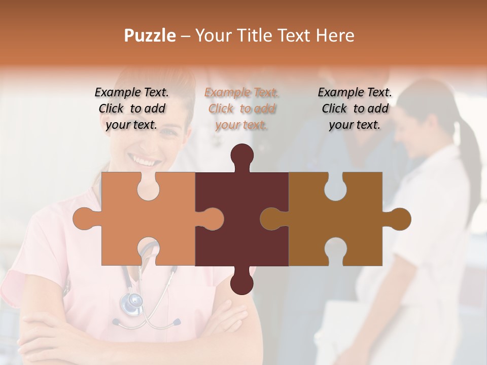 Smiling Nurse With Doctors In The Background PowerPoint Template