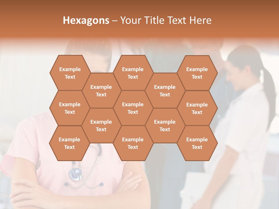 Smiling Nurse With Doctors In The Background PowerPoint Template