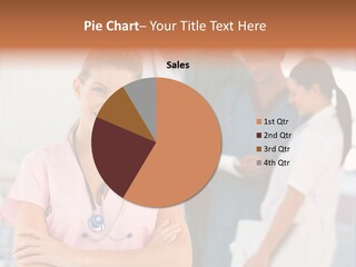 Smiling Nurse With Doctors In The Background PowerPoint Template