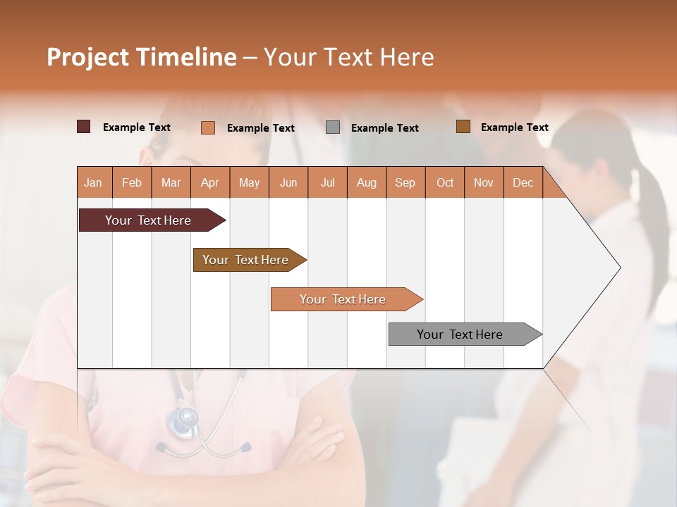 Smiling Nurse With Doctors In The Background PowerPoint Template