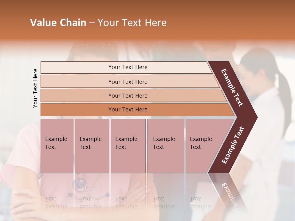 Smiling Nurse With Doctors In The Background PowerPoint Template