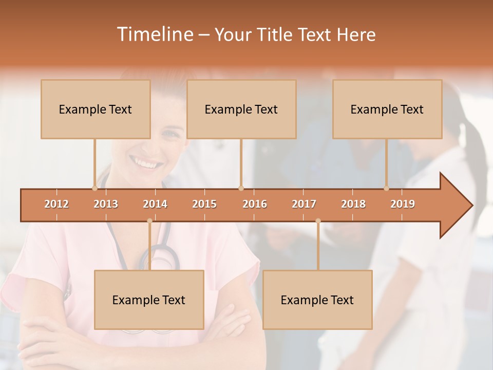 Smiling Nurse With Doctors In The Background PowerPoint Template