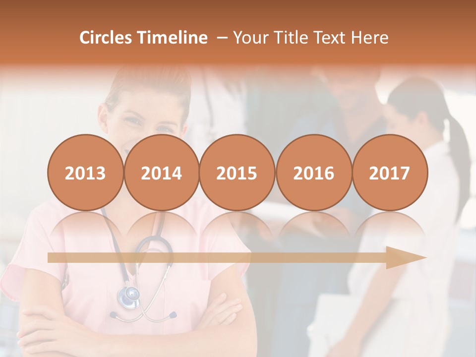 Smiling Nurse With Doctors In The Background PowerPoint Template