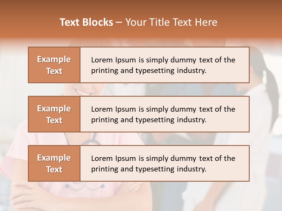 Smiling Nurse With Doctors In The Background PowerPoint Template