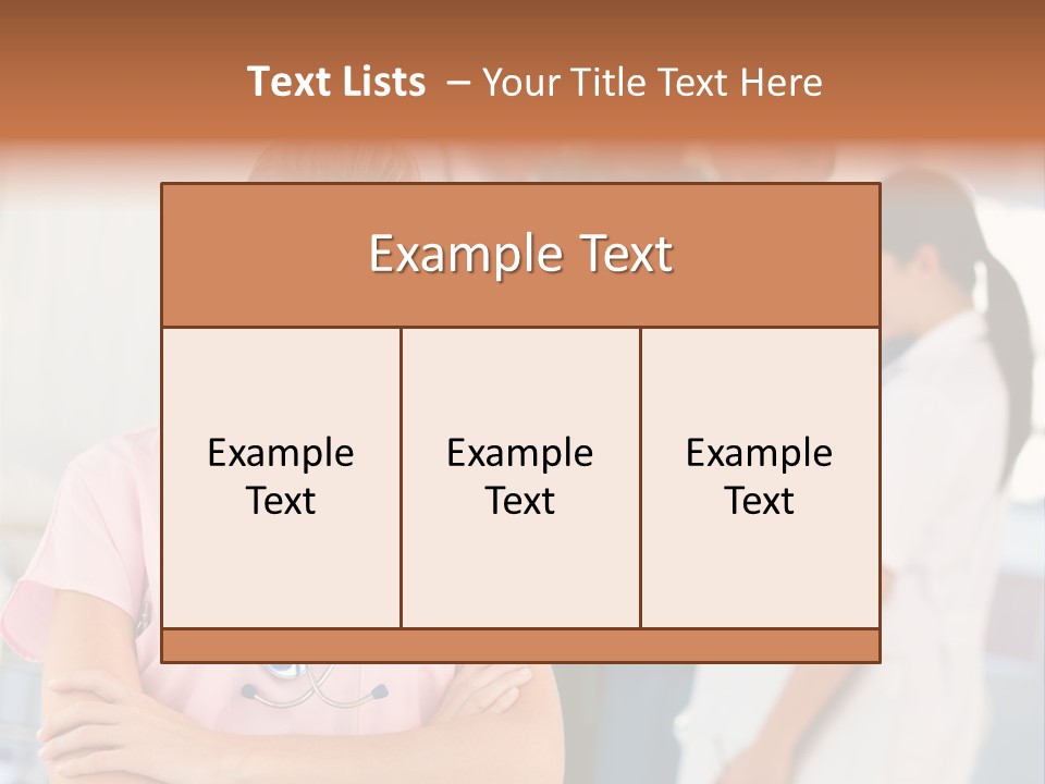 Smiling Nurse With Doctors In The Background PowerPoint Template