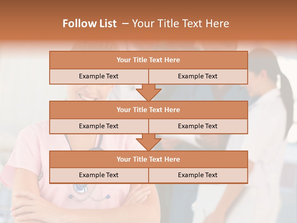 Smiling Nurse With Doctors In The Background PowerPoint Template