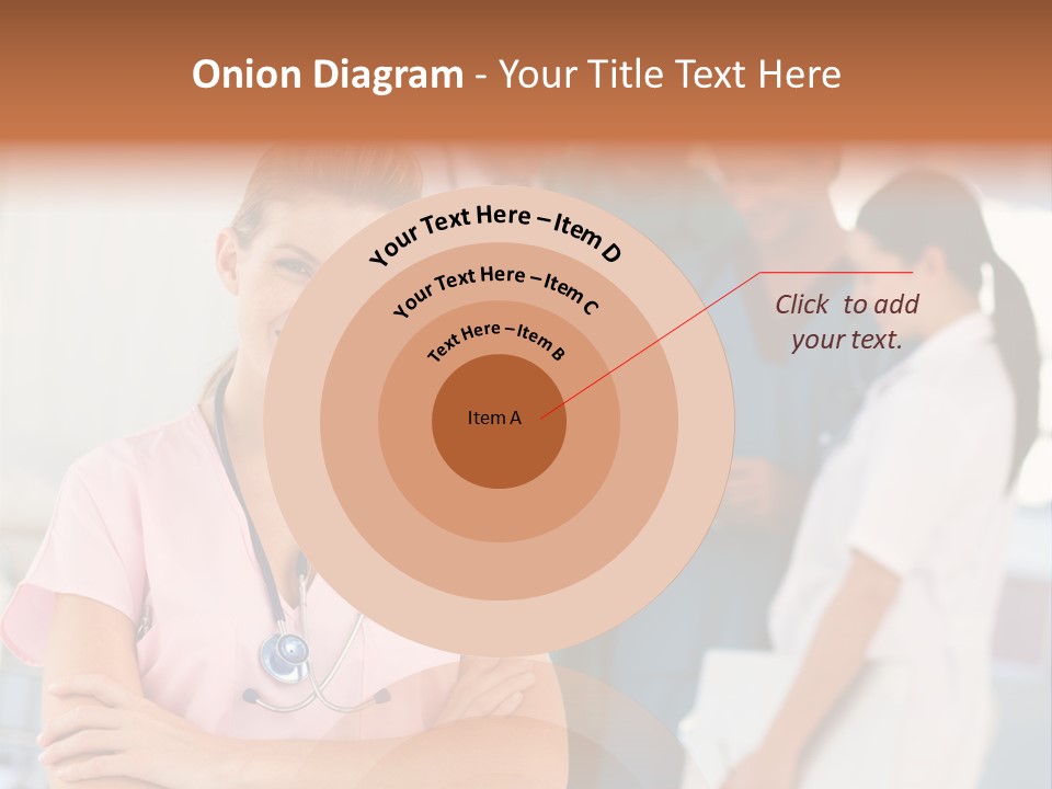 Smiling Nurse With Doctors In The Background PowerPoint Template