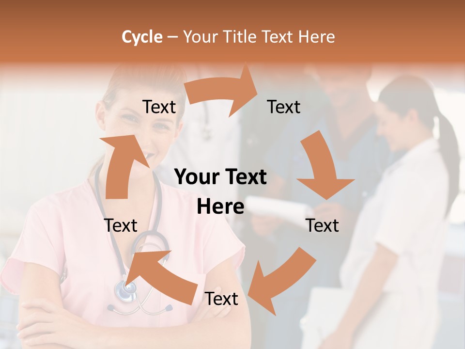 Smiling Nurse With Doctors In The Background PowerPoint Template