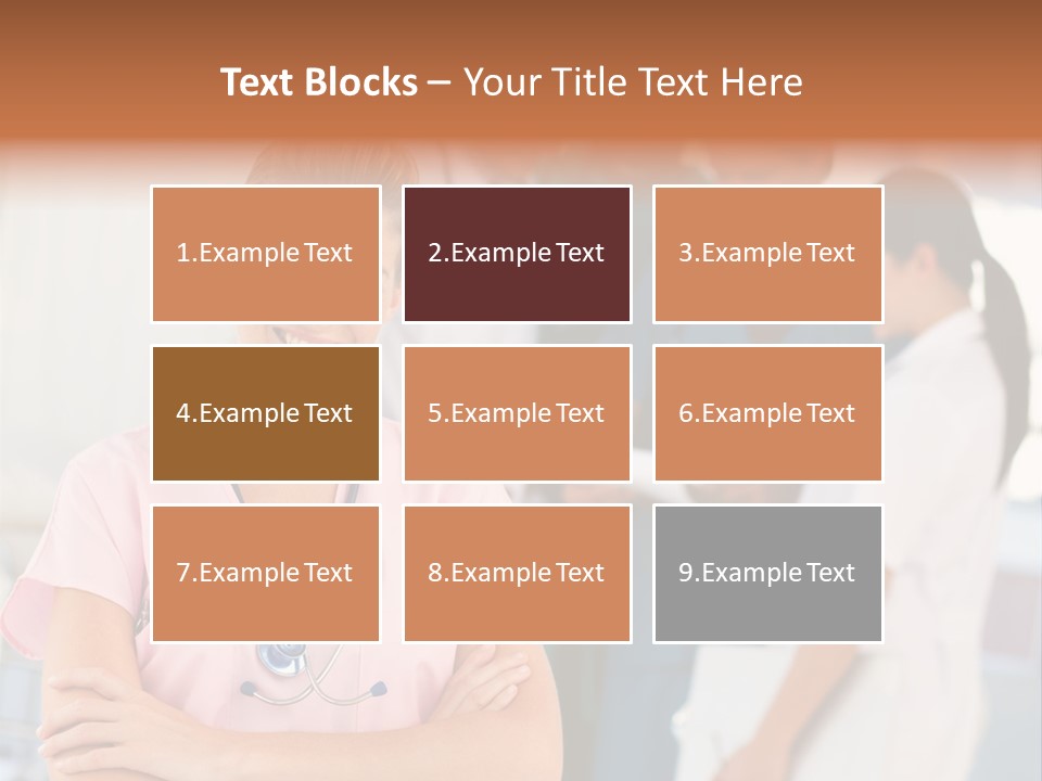 Smiling Nurse With Doctors In The Background PowerPoint Template