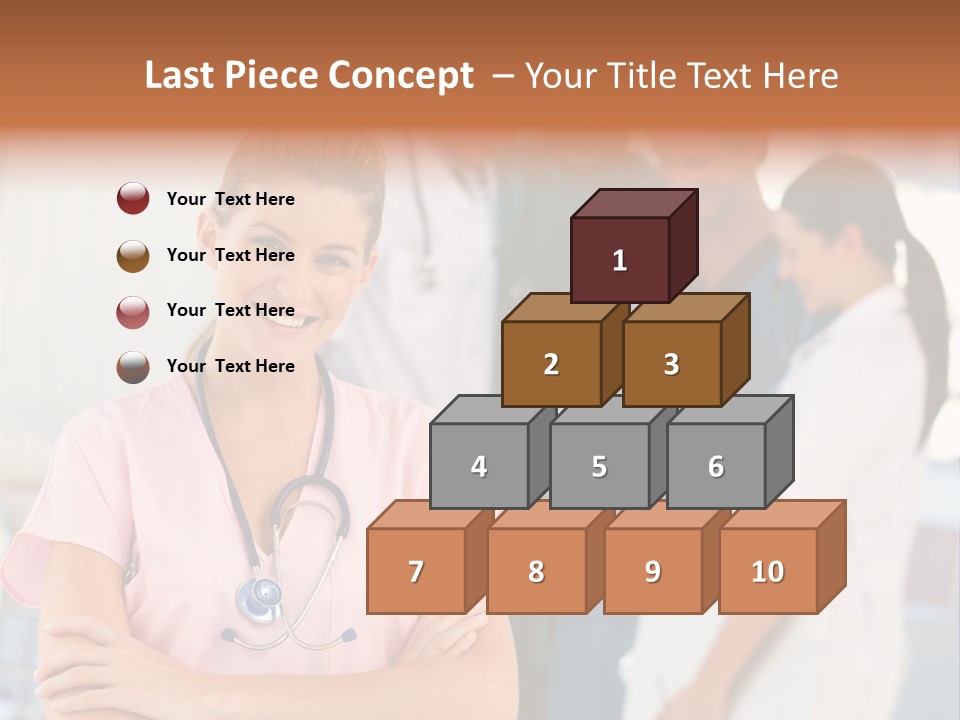 Smiling Nurse With Doctors In The Background PowerPoint Template