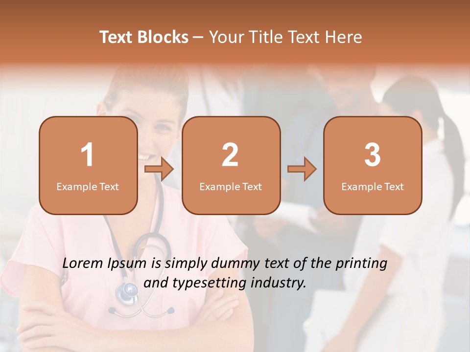 Smiling Nurse With Doctors In The Background PowerPoint Template