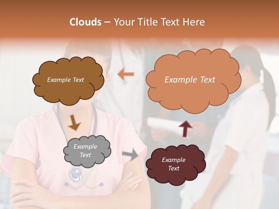 Smiling Nurse With Doctors In The Background PowerPoint Template