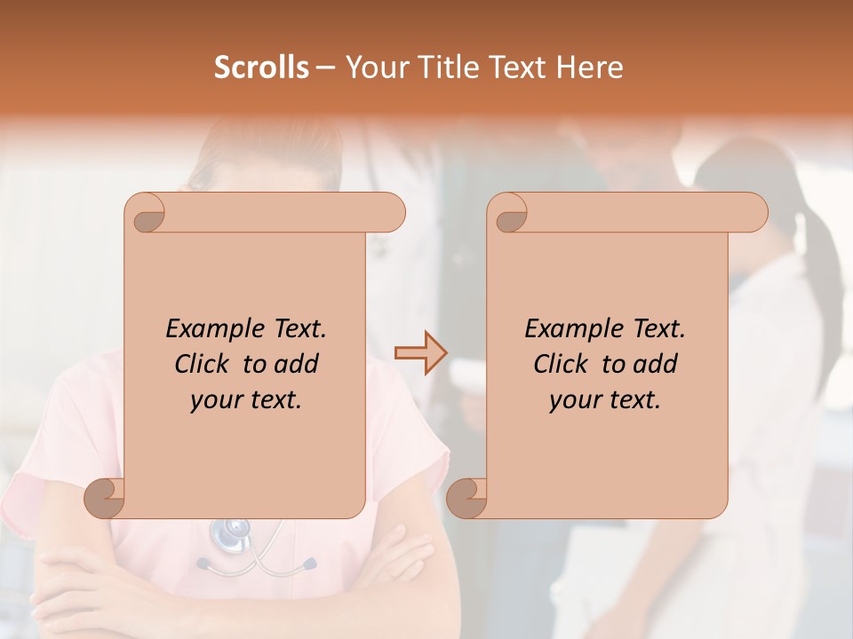 Smiling Nurse With Doctors In The Background PowerPoint Template