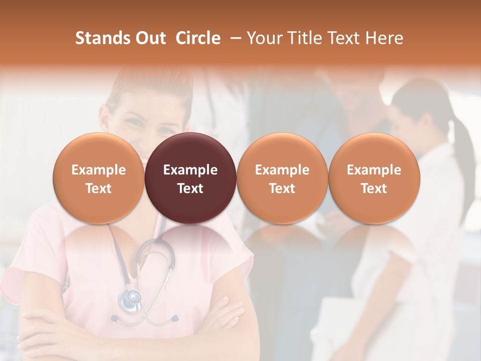 Smiling Nurse With Doctors In The Background PowerPoint Template