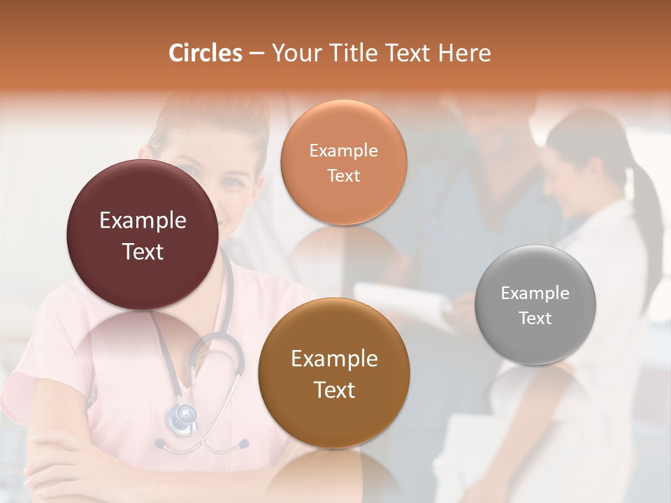 Smiling Nurse With Doctors In The Background PowerPoint Template