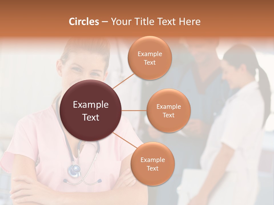 Smiling Nurse With Doctors In The Background PowerPoint Template