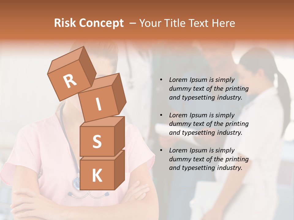 Smiling Nurse With Doctors In The Background PowerPoint Template