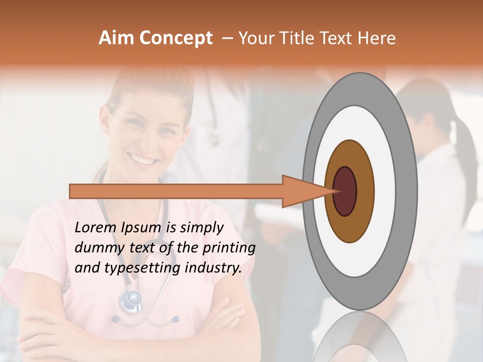 Smiling Nurse With Doctors In The Background PowerPoint Template