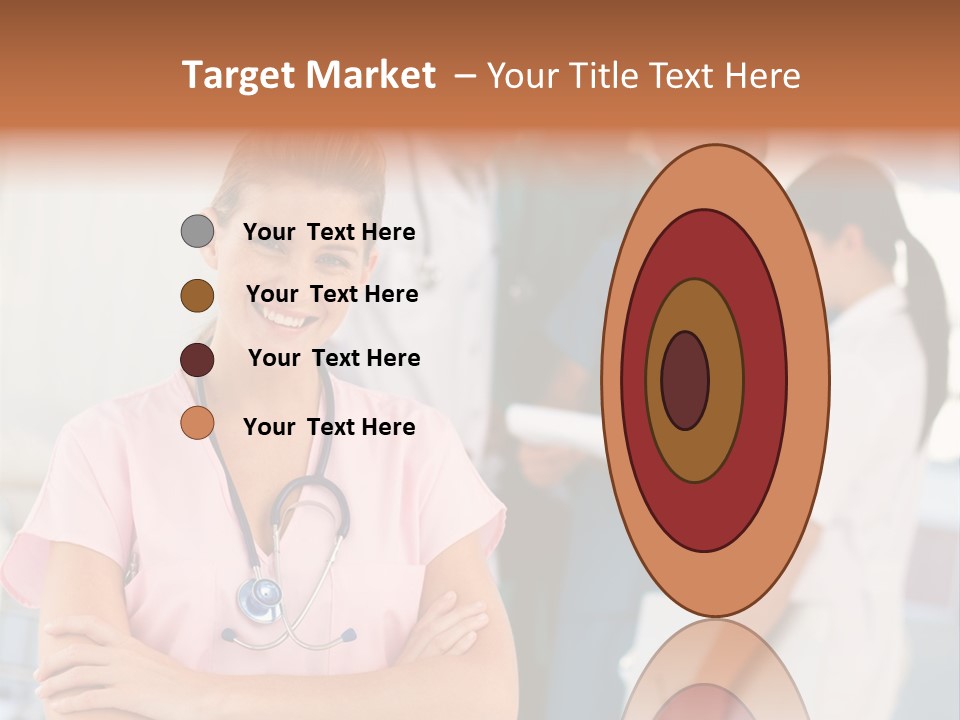 Smiling Nurse With Doctors In The Background PowerPoint Template