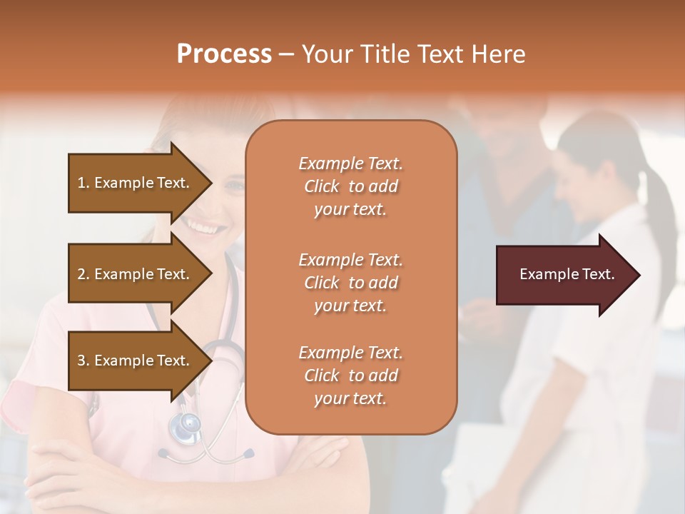 Smiling Nurse With Doctors In The Background PowerPoint Template