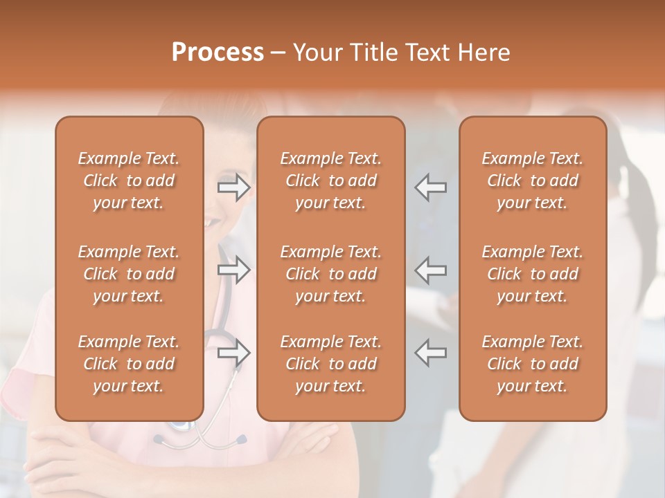 Smiling Nurse With Doctors In The Background PowerPoint Template