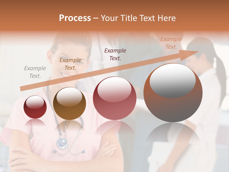 Smiling Nurse With Doctors In The Background PowerPoint Template