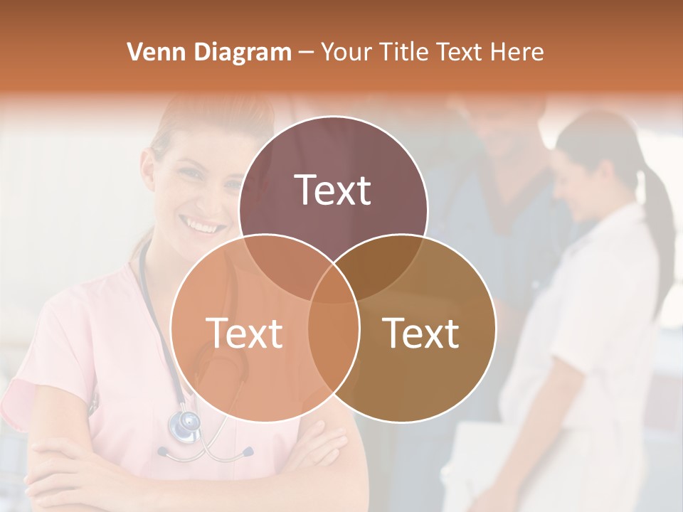 Smiling Nurse With Doctors In The Background PowerPoint Template