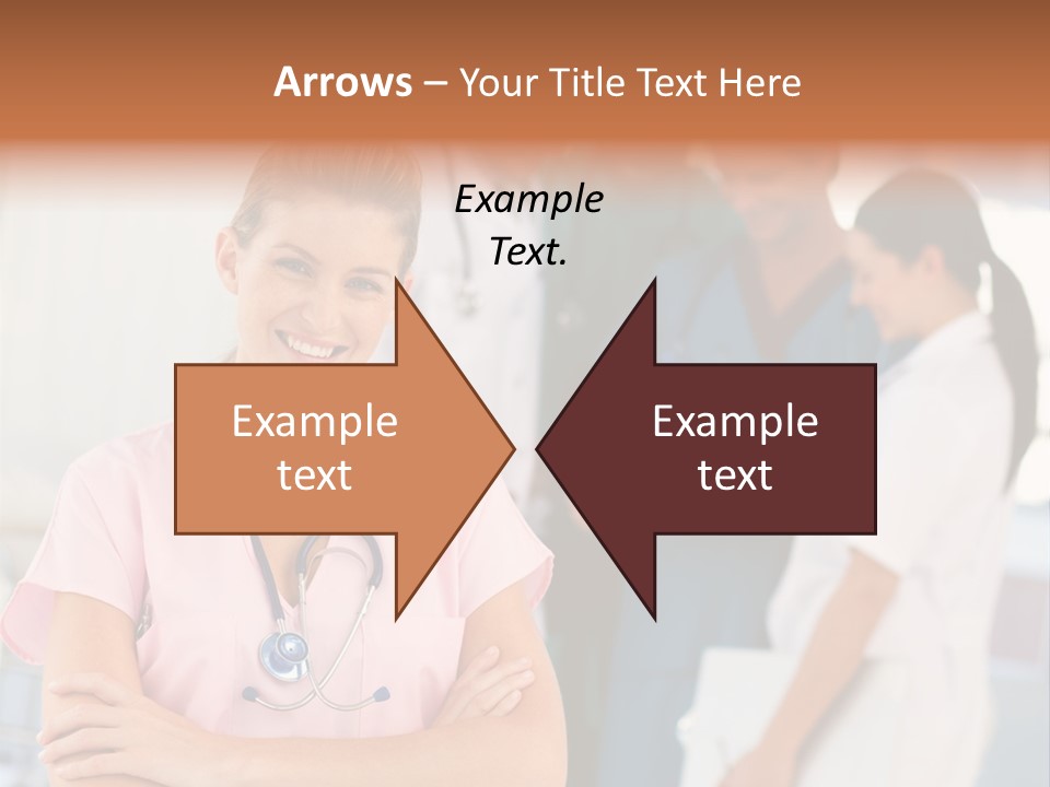 Smiling Nurse With Doctors In The Background PowerPoint Template