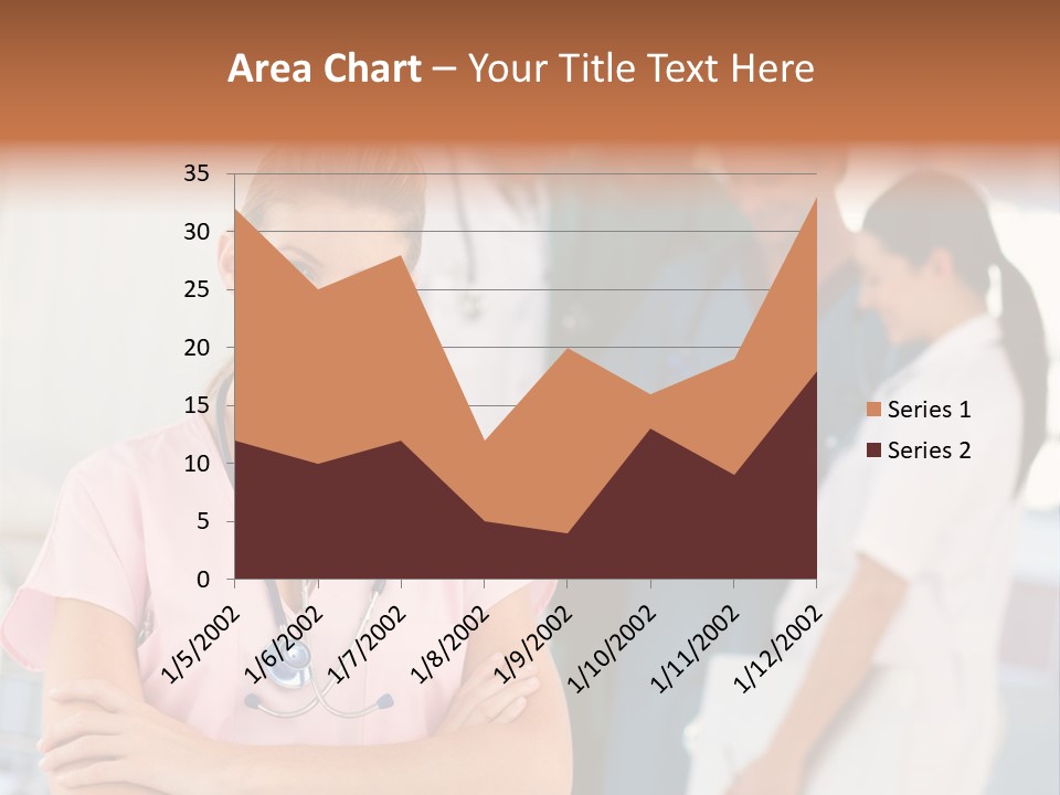 Smiling Nurse With Doctors In The Background PowerPoint Template