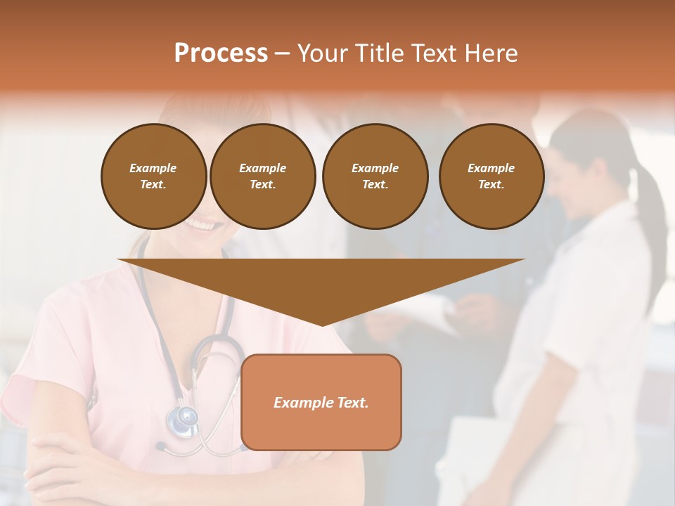 Smiling Nurse With Doctors In The Background PowerPoint Template