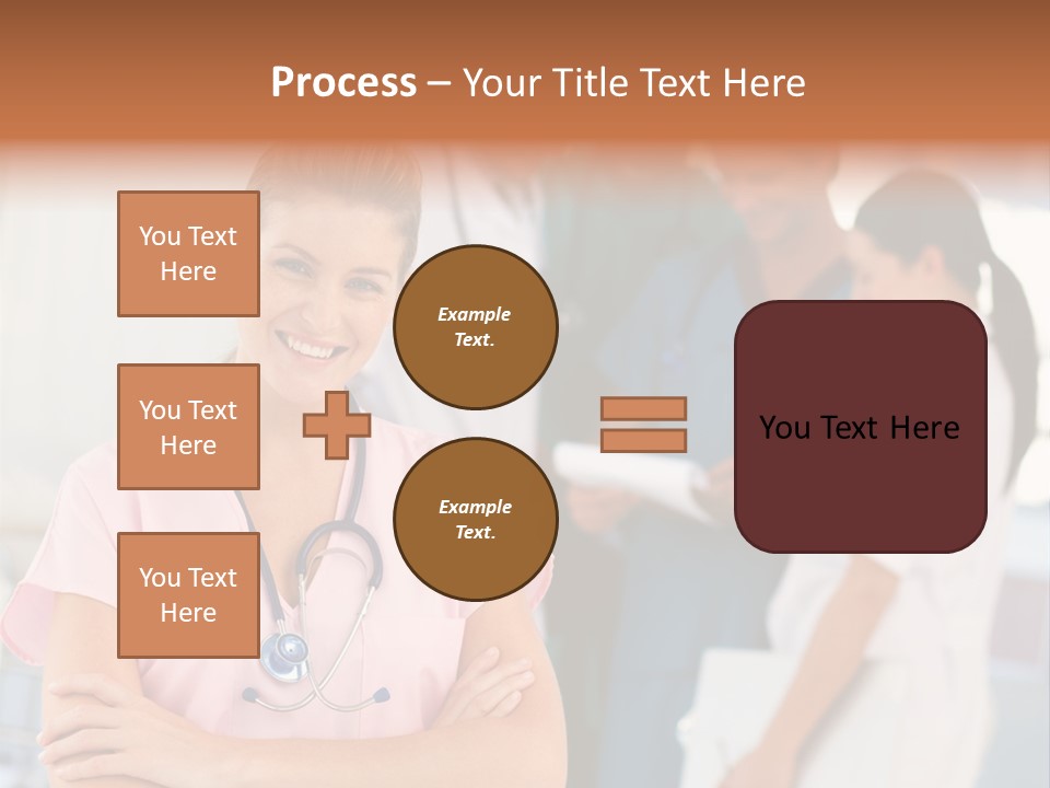 Smiling Nurse With Doctors In The Background PowerPoint Template