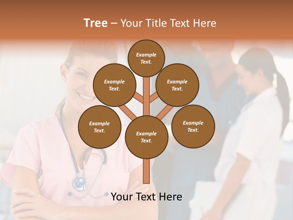 Smiling Nurse With Doctors In The Background PowerPoint Template