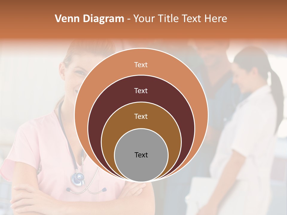 Smiling Nurse With Doctors In The Background PowerPoint Template