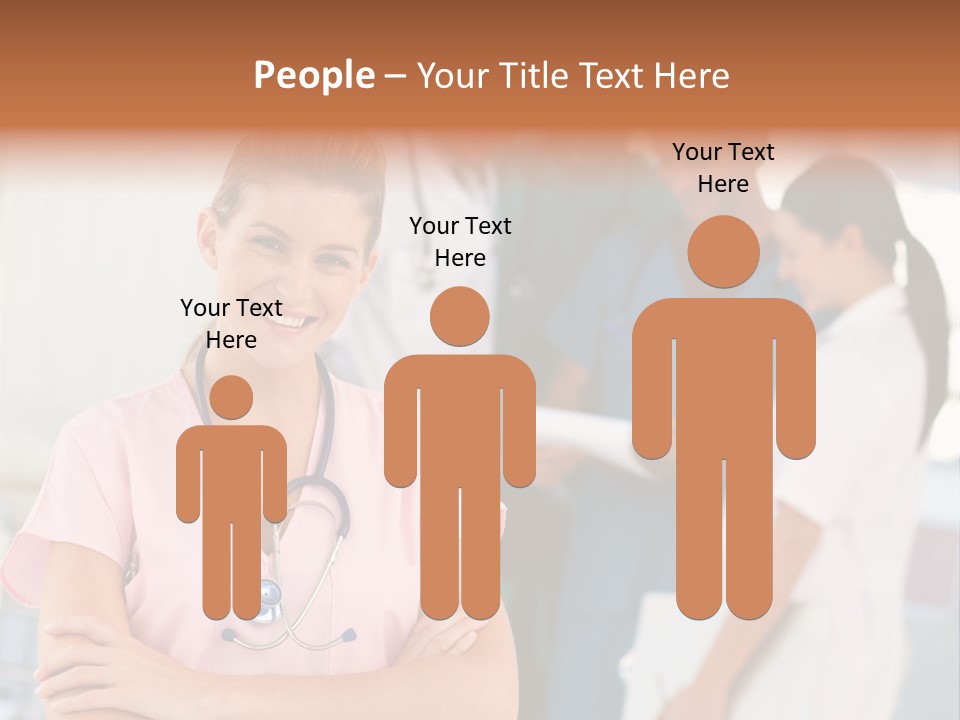 Smiling Nurse With Doctors In The Background PowerPoint Template