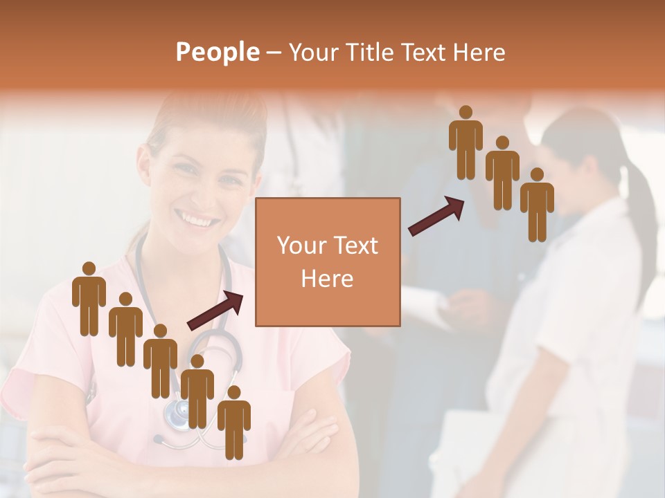 Smiling Nurse With Doctors In The Background PowerPoint Template