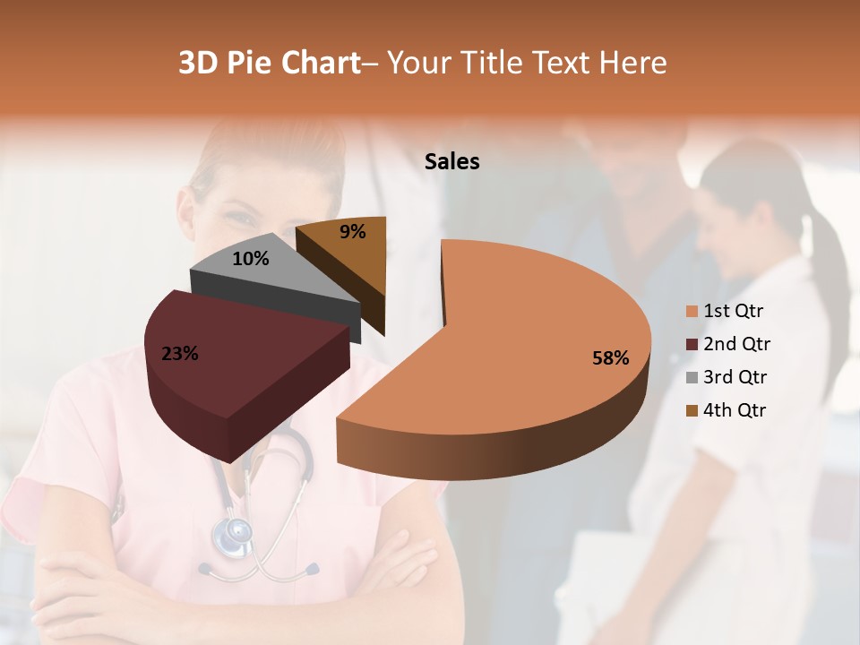 Smiling Nurse With Doctors In The Background PowerPoint Template