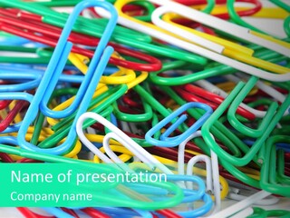 Pile Of Multicolored Clamps PowerPoint Template