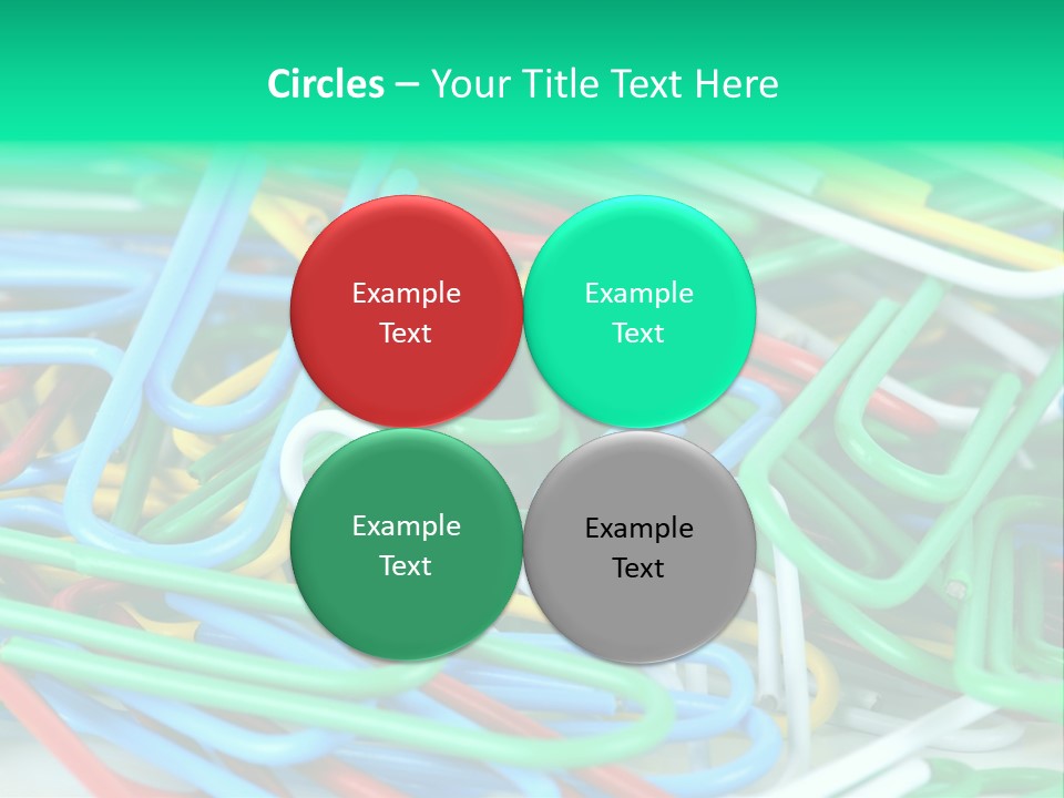 Pile Of Multicolored Clamps PowerPoint Template