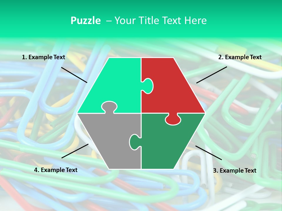 Pile Of Multicolored Clamps PowerPoint Template