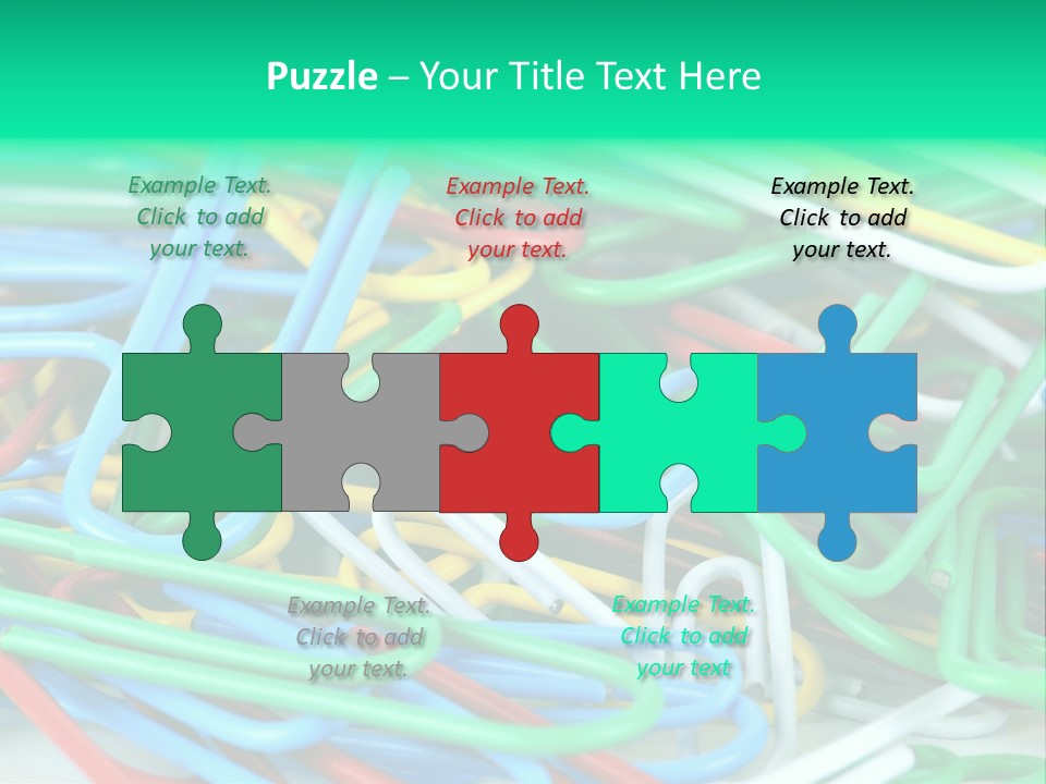 Pile Of Multicolored Clamps PowerPoint Template