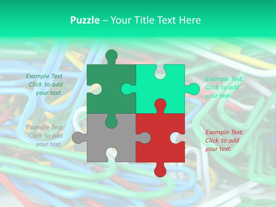 Pile Of Multicolored Clamps PowerPoint Template