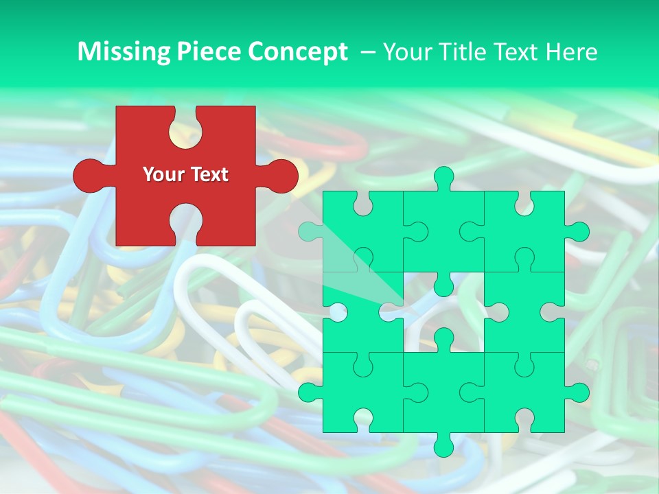 Pile Of Multicolored Clamps PowerPoint Template