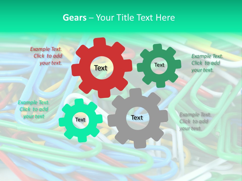 Pile Of Multicolored Clamps PowerPoint Template